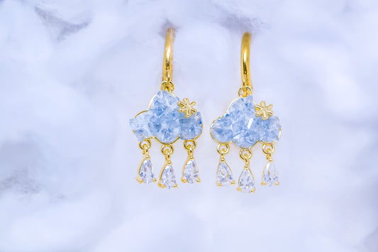 Storm Cloud Earrings - Storm Blue