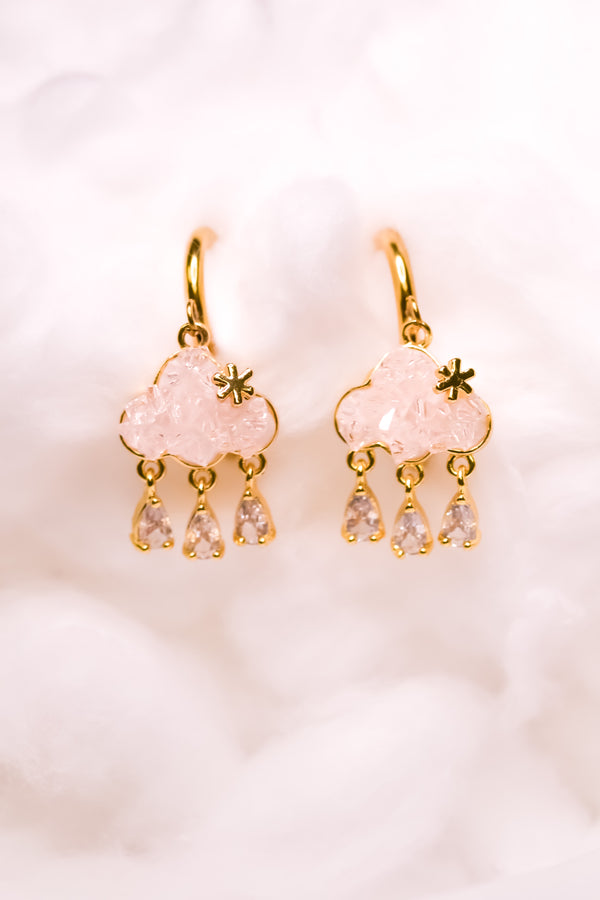 Storm Cloud Earrings - Pink Sunrise