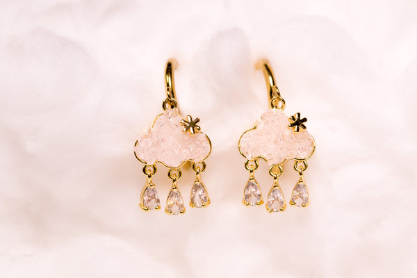 Storm Cloud Earrings - Pink Sunrise
